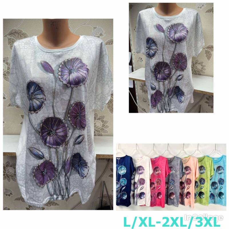 Bluzki damskie Roz L/XL-2XL/3XL, Mix Kolor Paczka 12 szt